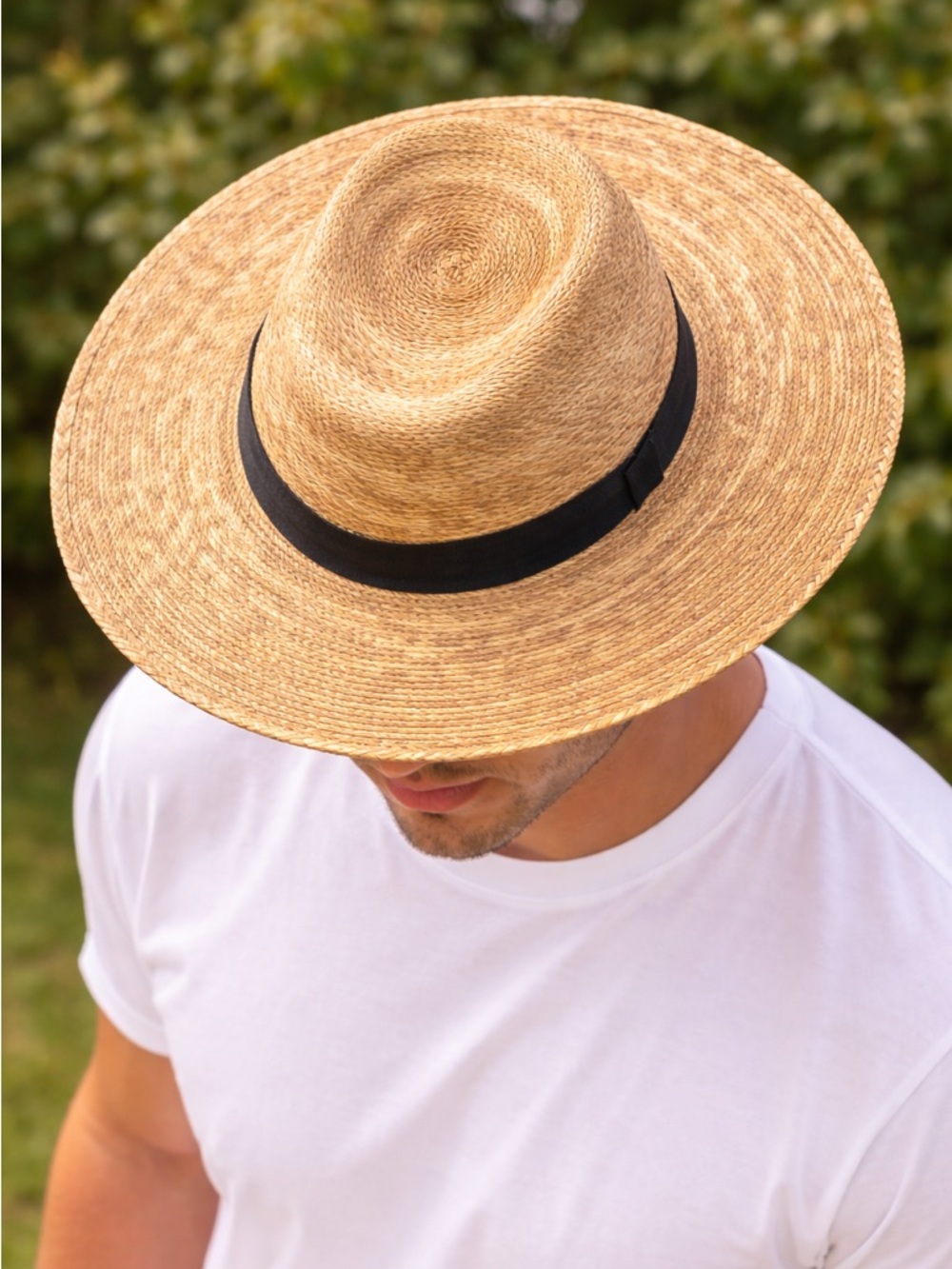 Sahuayo Legitimo Mexican Straw Hat 16” Wide Brim Handmade Palm Sun Sombrero